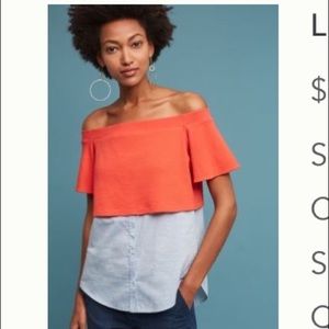 Anthropologie off shoulder top XS